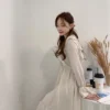 Korea Muji Style Long Sleeve Dress