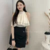 Halter Neck Ruffle Design Top