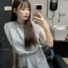 Korea Casual Pearl Design Oversize Set