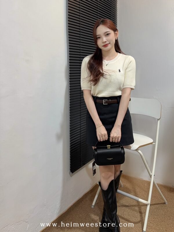 Korea Knitted Short Sleeve Top