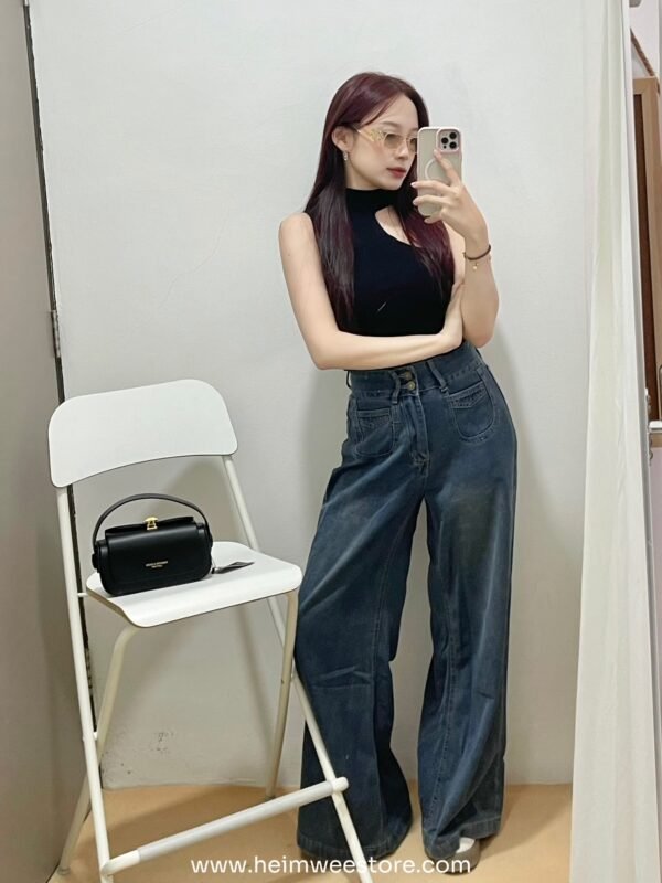 Korea Wide Leg Vintage Denim Jeans Pant