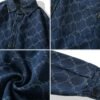 Lattice Design Denim Long Sleeve Outerwear