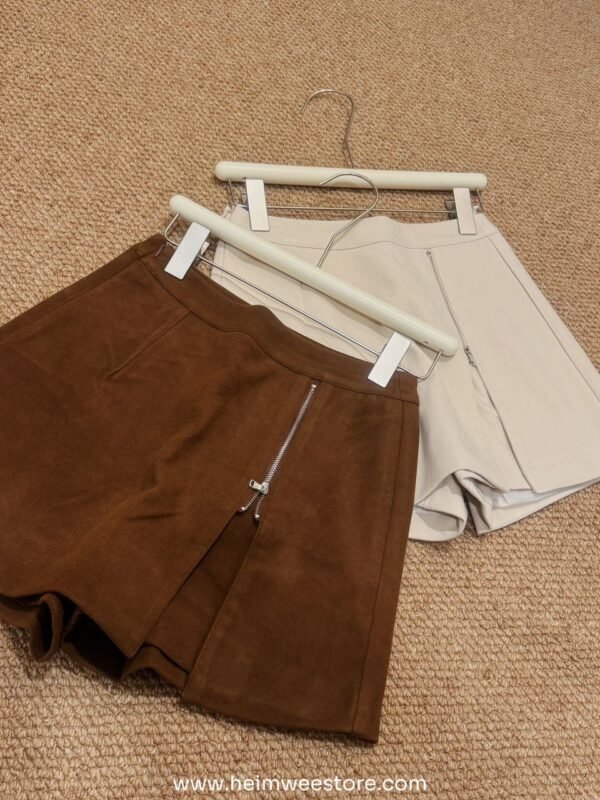 Korea High Waist Flush Zip Design Skort