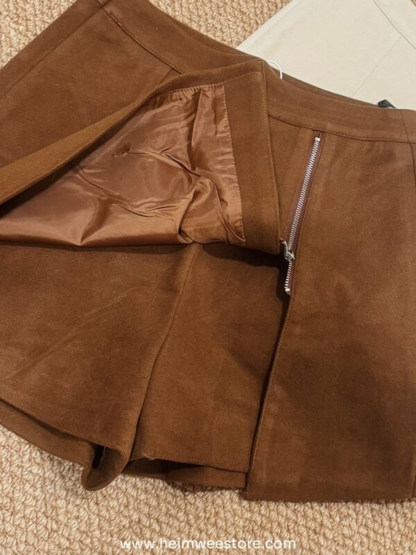 Korea High Waist Flush Zip Design Skort