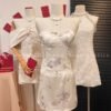 Korea One Off Shoulder Set With Skirt