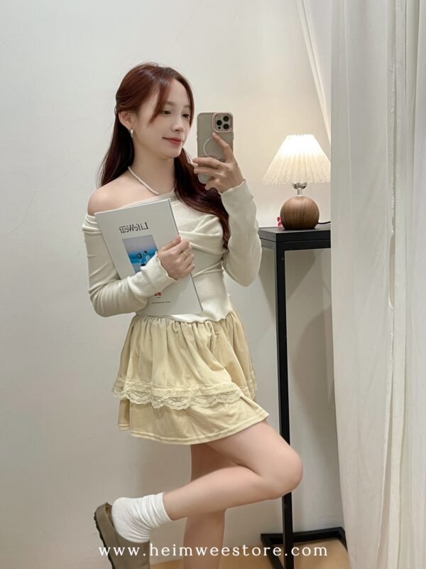 Sexy Off Shoulder Long Sleeve with Skirt One Set