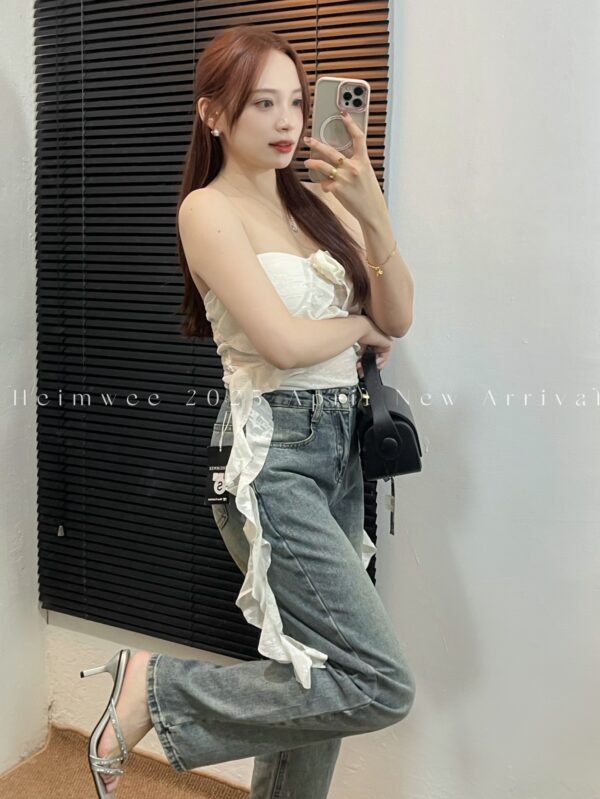 Ins Look High Waist Denim Jeans Pant