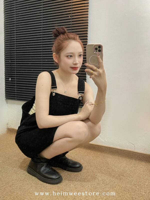 Japan Look Denim Suspender Skirt